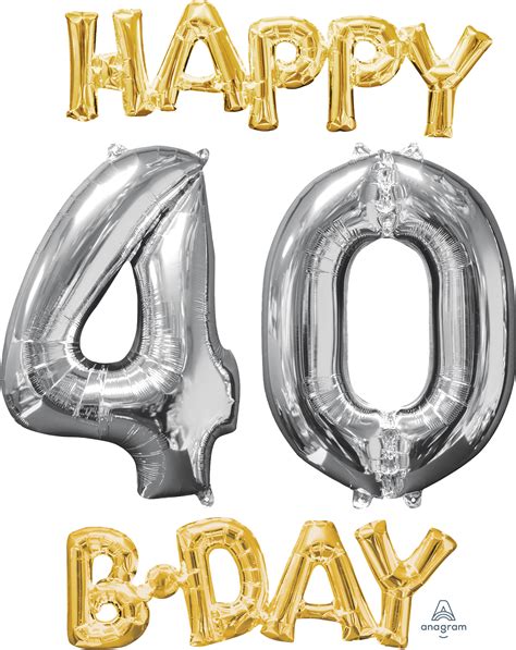 Buy Phrase Kit Happy Bday 40 Gold and Silver balloons for only 8.02 USD ...