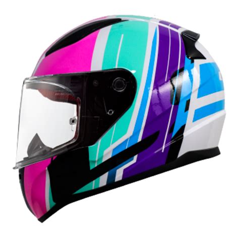 Casco para moto LS2 FF353 FLAG blanco/neon/fucsia - Direli Motos