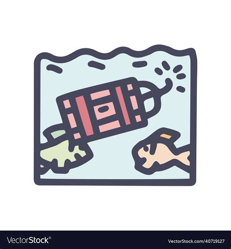 Dynamite fishing color doodle simple icon Vector Image