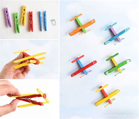 Clothespin Airplanes | Craft stick crafts, Airplane crafts, Plane crafts