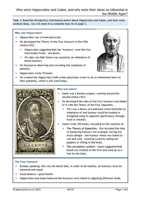 Influence of Hippocrates and Galen | GCSE history | Teachit