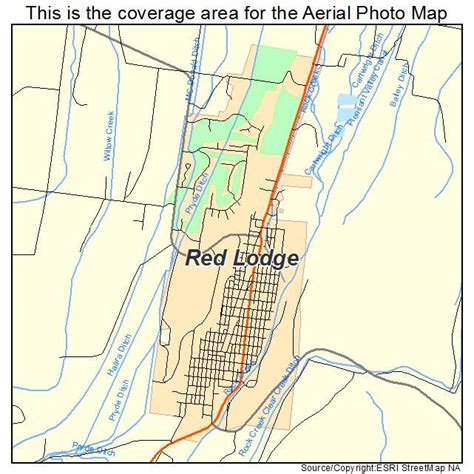 Aerial Photography Map of Red Lodge, MT Montana