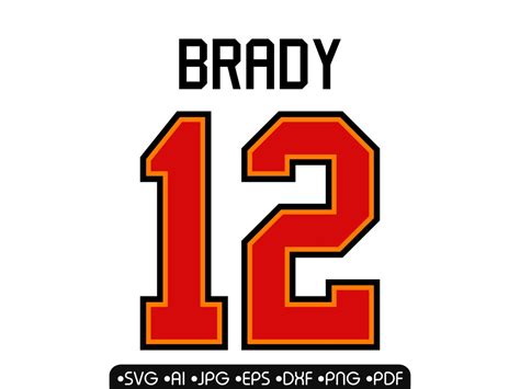 Tom brady 12 NFL vector svgjpgaiepsdxfpngsvg Archivo | Etsy