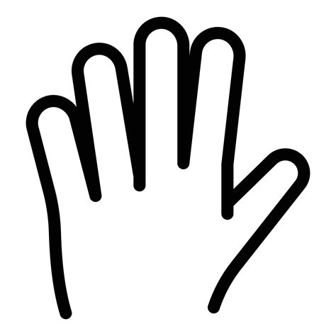 Hand gesture five fingers icon, outline style 15904143 Vector Art at Vecteezy