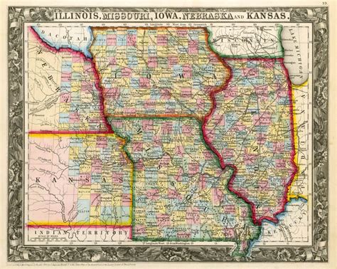 Old Map of Kansas City, Historical Large Map of Kansas City, the Heart ...