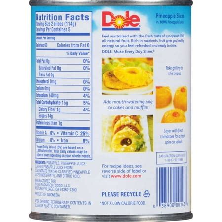 canned fruit nutrition facts