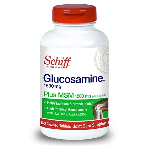 Schiff Glucosamine 1500mg + MSM 1500mg, Coated Tablets | Walgreens