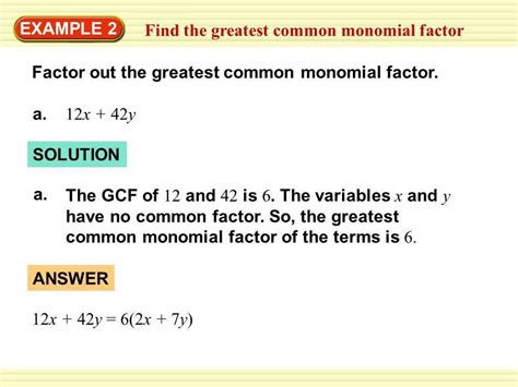 greatest common monomial factor example - Brainly.ph