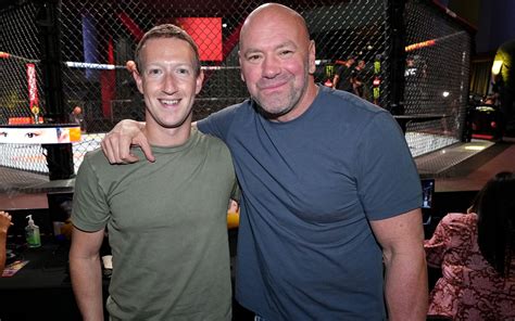 Dana White poses with Mark Zuckerberg at UFC Vegas 61 after repeatedly ...