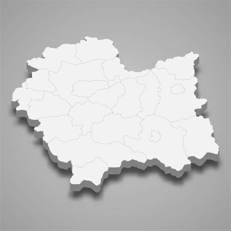 Premium Vector | 3d map of lesser poland voivodeship province of poland