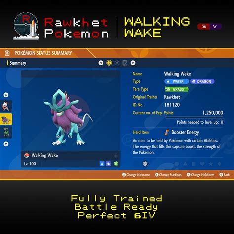 Walking Wake (6IV, Battle Ready) – Pokemon Scarlet and Violet - Rawkhet ...