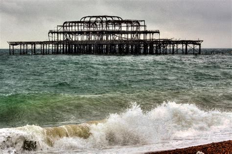 2012 Burned out West Pier Brighton Beach, England | Brighton beach, Hdr ...