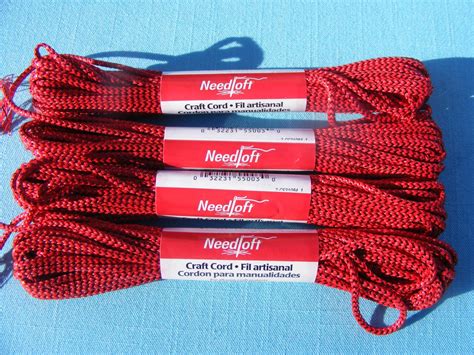 Needloft Metallic Plastic Canvas Yarn (10 Yards each) -Red (4 skeins ...