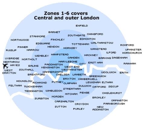 London Transport Zones 1 6 Map - Transport Informations Lane