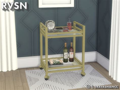 The Sims Resource - Sip Back and Relax Functional Bar Cart Set