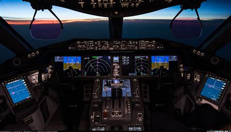 Boeing 787 Cockpit At Night