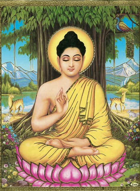 Meditating Buddha under Bodhi Tree (Reprint on Paper - Unframed ...