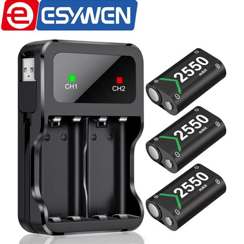 ESYWEN Battery Packs for Xbox with 3x2550 Rechargeable Battery Pack for ...