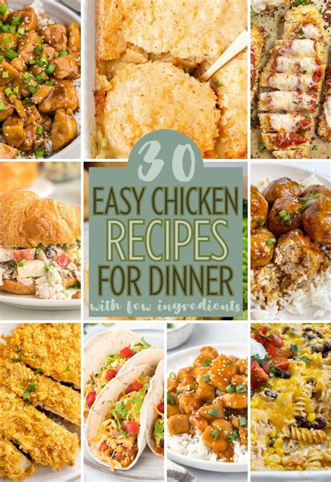 30 Easy Chicken Recipes For Dinner with Few Ingredients - Together as ...