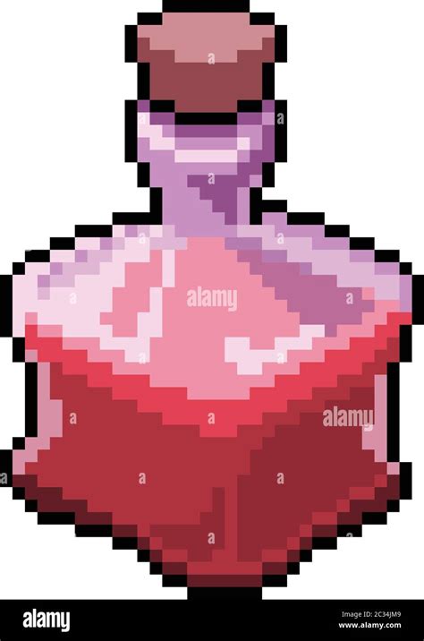 vector pixel art potion bottle isolated cartoon Stock Vector Image & Art - Alamy