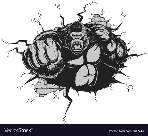 Angry gorilla Royalty Free Vector Image - VectorStock