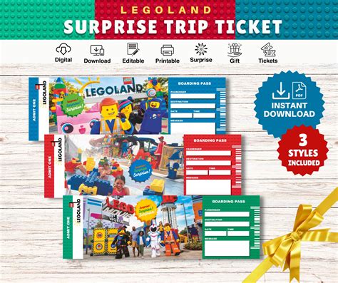 Editable LEGOLAND Surprise Trip Reveal Tickets Building - Etsy UK