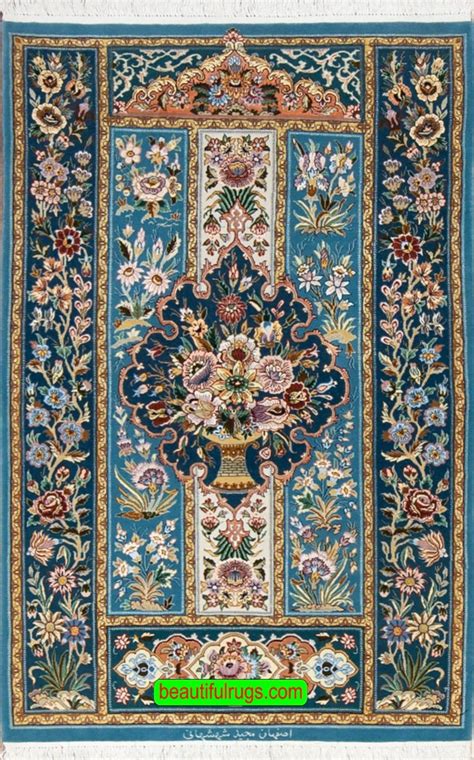 Persian Area Rug | Blue Rug | Persian Isfahan Rug - Beautiful Rug