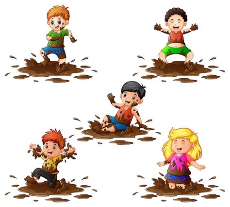 Kids Playing In Mud Cartoon - vrogue.co