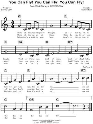 You Can Fly! You Can Fly! You Can Fly! Sheet Music from Walt Disney Sheet Music to download and ...