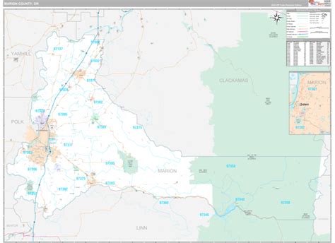 Marion County, OR Zip Code Map - Premium