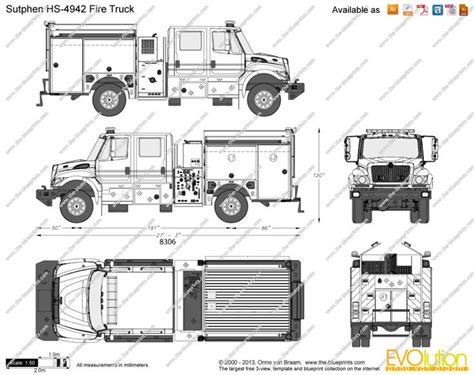 Sutphen HS-4942 Fire Truck | Fire trucks, Fire truck drawing, Fire