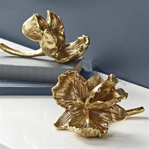 Soft Gold Orchids, Set of Two - BrandAlley