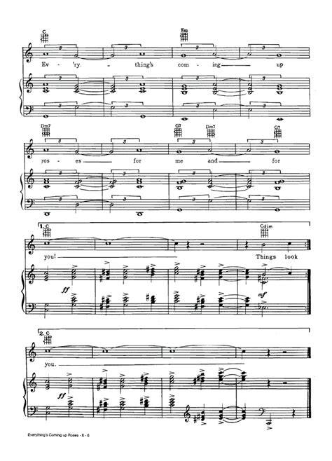 EVERYTHING'S COMING UP ROSES Piano Sheet music | Easy Sheet Music