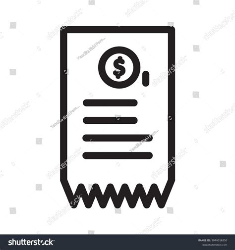 Receipt Icon Logo Vector Illustration Isolated Stock Vector (Royalty Free) 2040016250 | Shutterstock