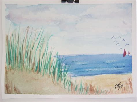 Beach - Watercolor | Beach watercolor, Painting, Art