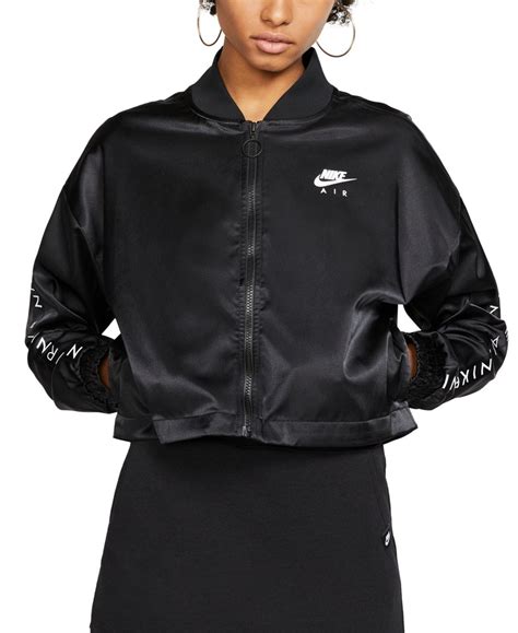 Nike Women's Air Cropped Satin Track Jacket - Black | Nike women, Jackets for women, Jackets