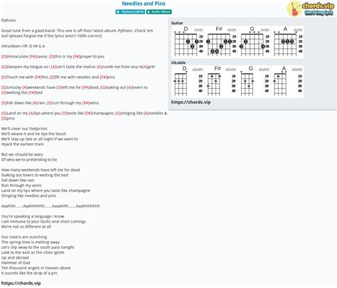 Chord: Needles and Pins - tab, song lyric, sheet, guitar, ukulele ...