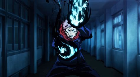 Wallpaper : Jujutsu Kaisen, Yuji Itadori, pink hair, uniform, night, Anime screenshot, anime ...