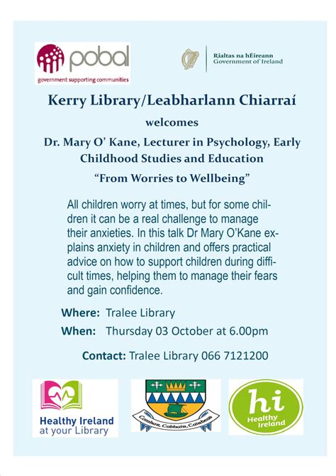 Dr. Mary O’Kane Tralee Library | Kerry County Childcare Committee