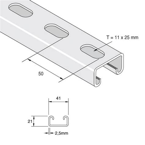 Unistrut P3300T 41 x 21mm Heavy Duty Slotted Channel - Protrade