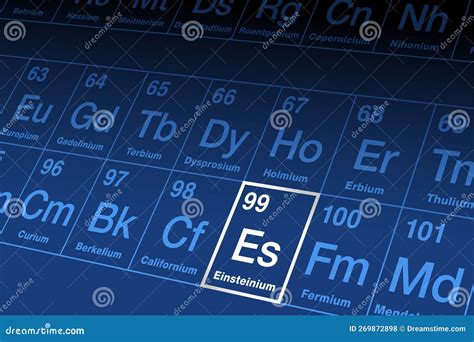 Einsteinium on Periodic Table of the Elements, with Element Symbol Es Stock Vector ...