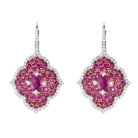 Pasha on Wire Earrings in Ruby and Diamond | Piranesi Boutique