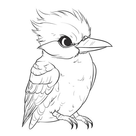 Coloring Pages For A Kookaburra Outline Sketch Drawing Vector ...