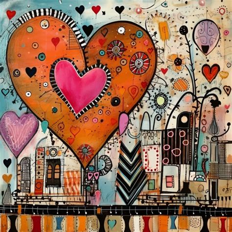 Colorful Mixed Media Valentine Art Free Stock Photo - Public Domain Pictures