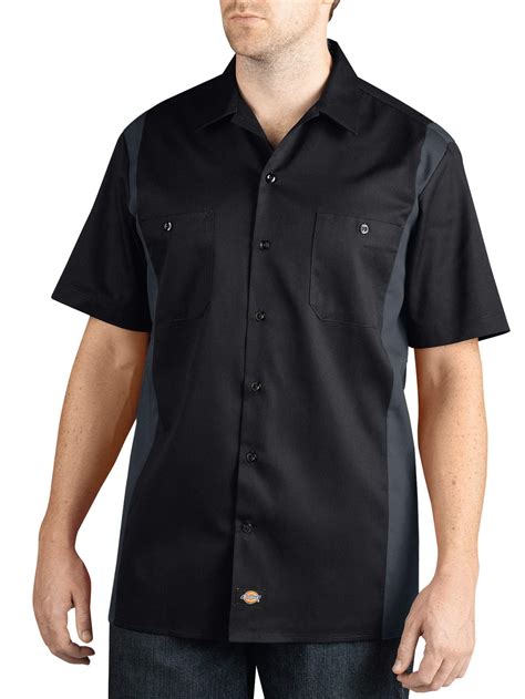 Dickies - Dickies Mens Two-Tone Short Sleeve Work Shirt - Walmart.com - Walmart.com