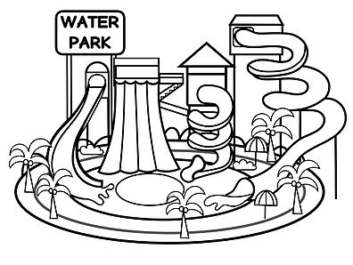 Theme Park, Water Park and Playgrounds | Rainbow Playhouse | Water park, Theme park, Coloring pages