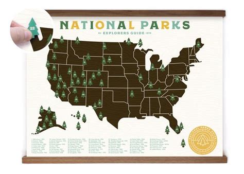 National Parks Map Checklist Print - MADE