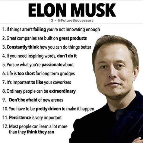 Here are 12 tips from Elon Musk Founder of Tesla PayPal and Space X ...