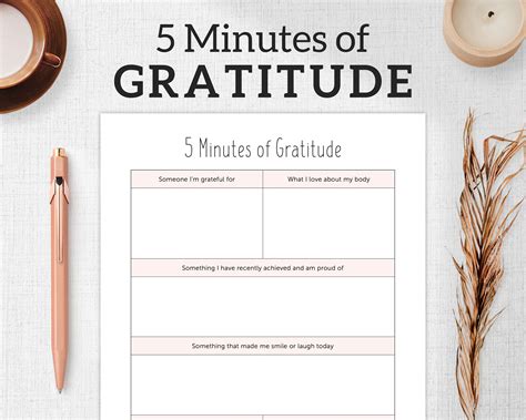 5 Minute Gratitude Journal Printable PDF DOWNLOAD - Etsy Ireland