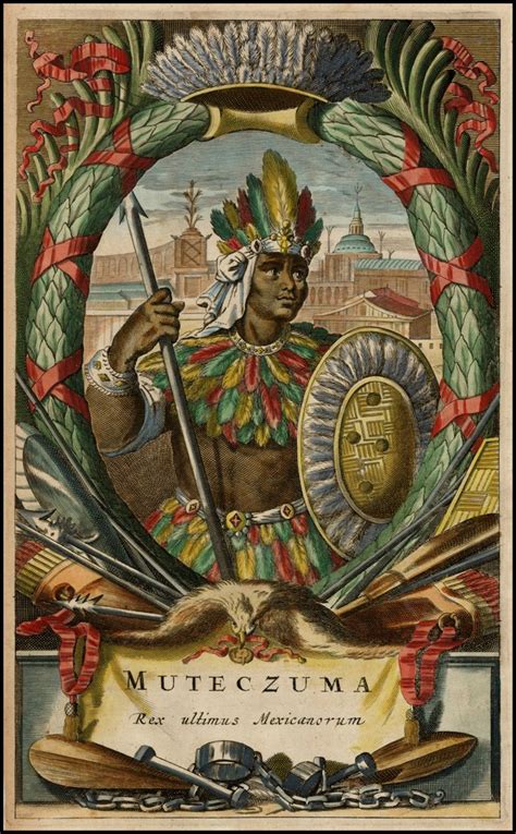 Striking example of this famous portrait of Montezuma, the last king of ...